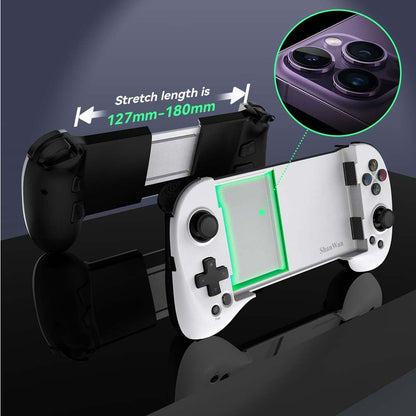 Mobile Game Controller for Iphone/Android with PHONE CASE Support, Bluetooth Wireless Gamepad - PS Remote Play, Xbox Cloud, Steam Link, Geforce NOW, Mfi Arcade Games-Long Battery Life